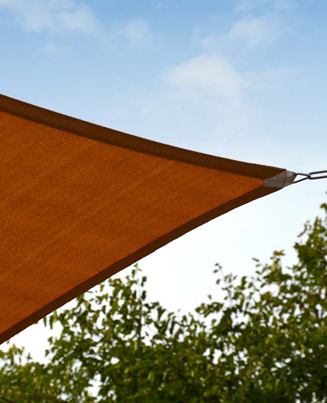 Orange shade sail by Fabric Creations in Cheltenham