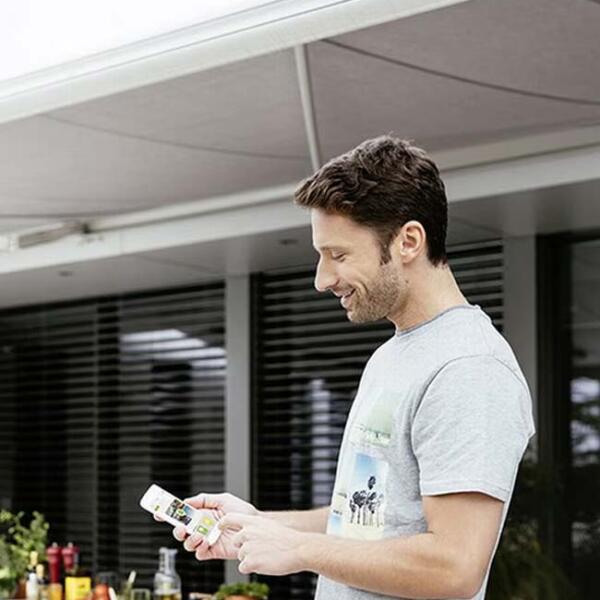 Somfy automated external motorised blinds by Fabric Creations in Cheltenham