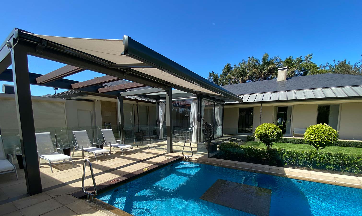 Folding arm awning by Fabric Creations in Cheltenham