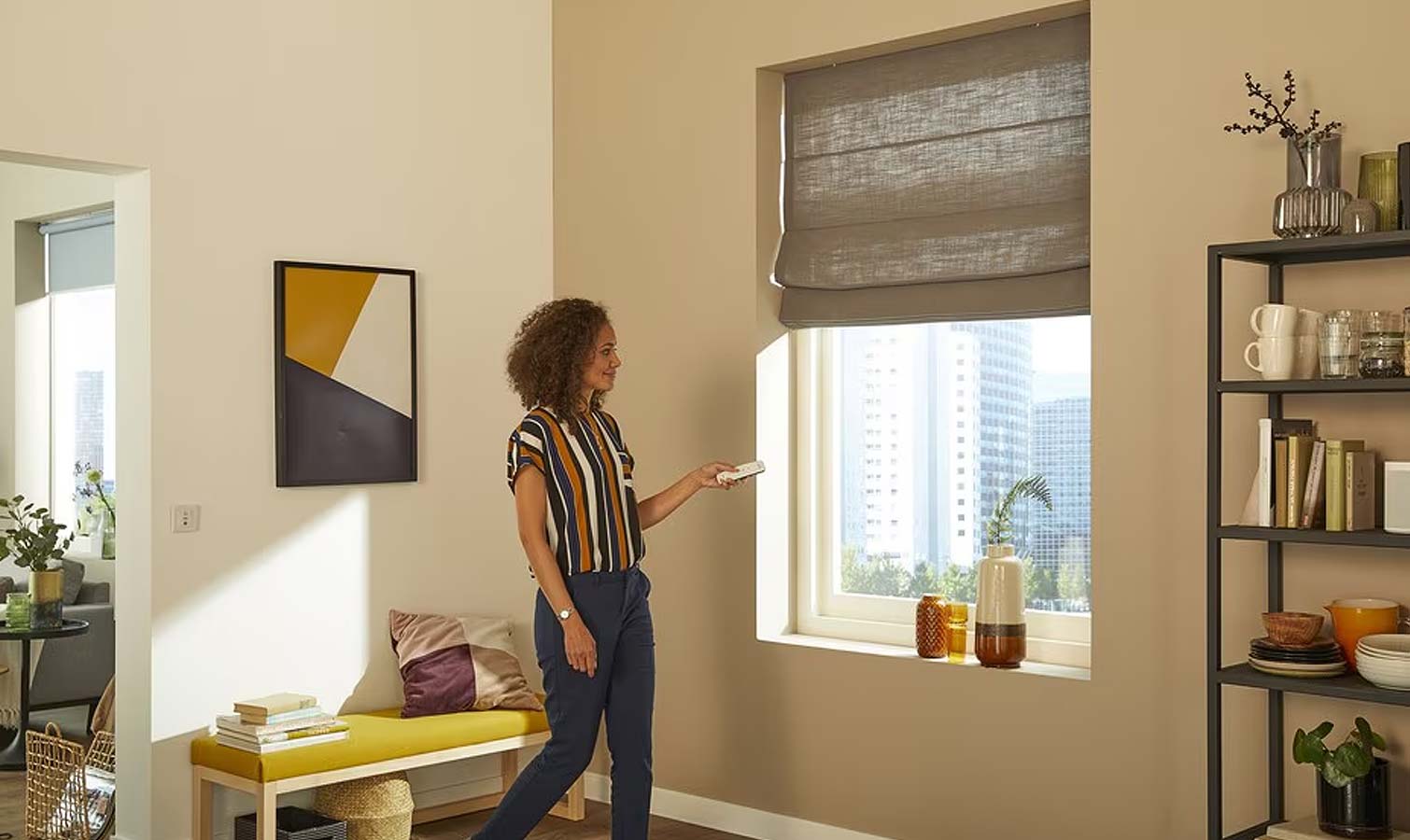 Somfy automated internal motorised blinds by Fabric Creations in Cheltenham