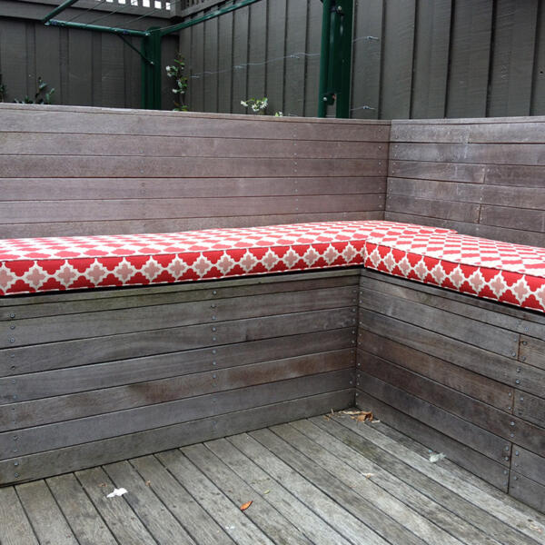 Outdoor seat cushions by Fabric Creations