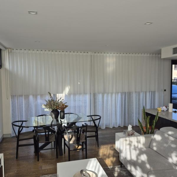 Sheer Wavefold Curtain & Block out Roller Blind