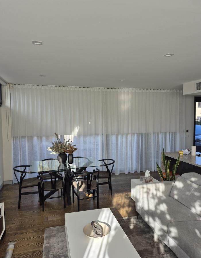 Sheer Wavefold Curtain & Block out Roller Blind