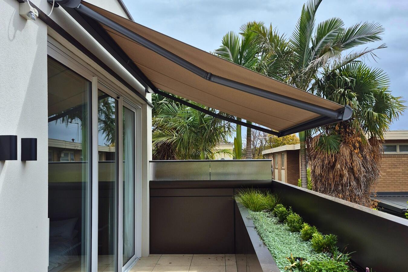 Folding Arm Awning on Caulfield North Balcony