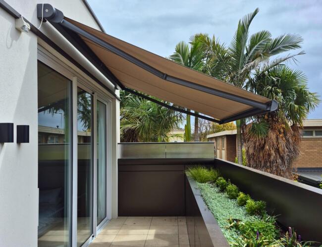 Folding Arm Awning on Caulfield North Balcony