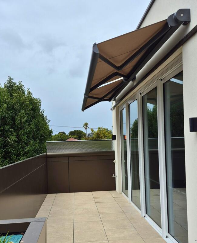 Folding Arm Awning on Caulfield North Balcony
