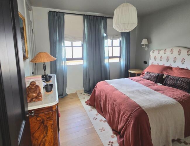 Sheers and Roman Blinds Bedroom Design