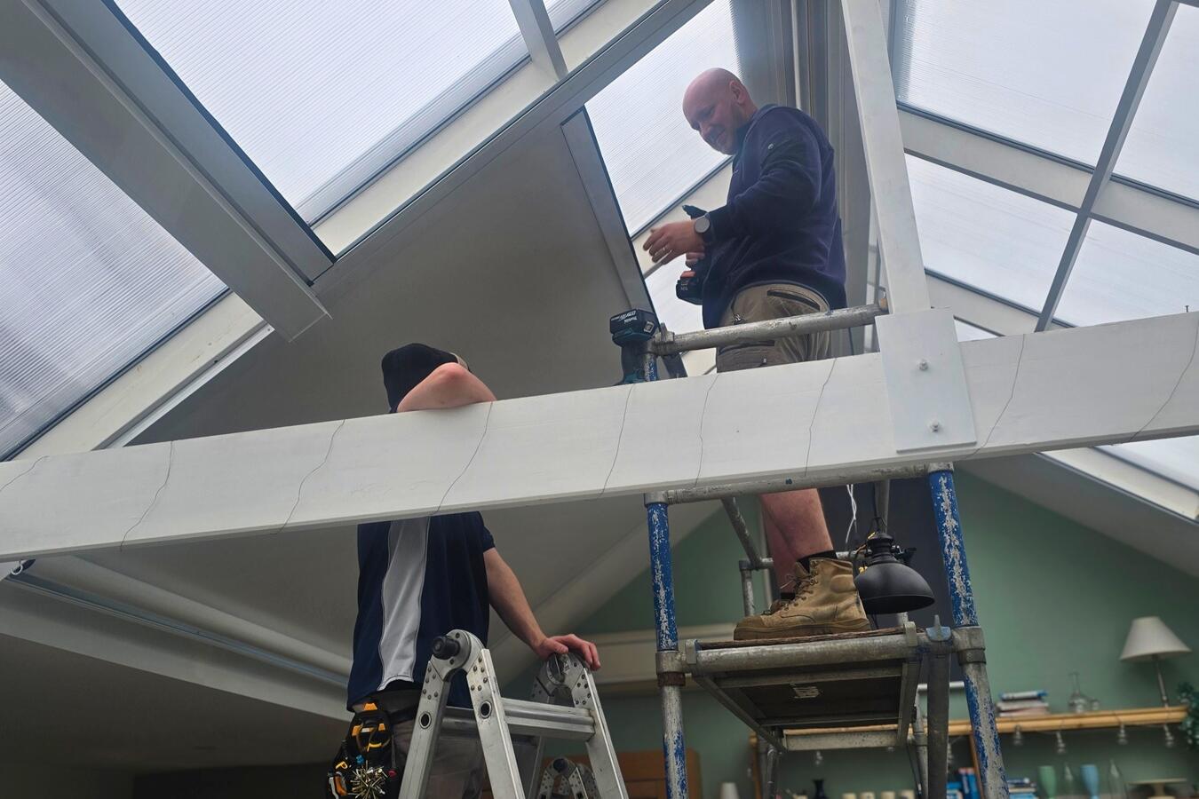Installation of an interior skylight Zipscreen in Shoreham