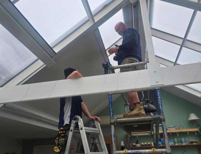 Installation of an interior skylight Zipscreen in Shoreham