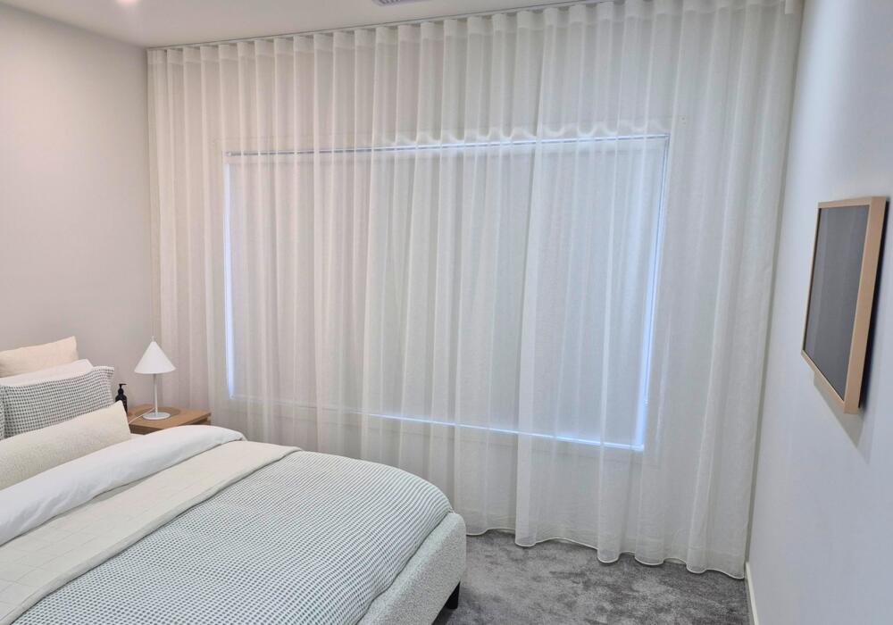Sheers and Roller Blinds Bedroom Design